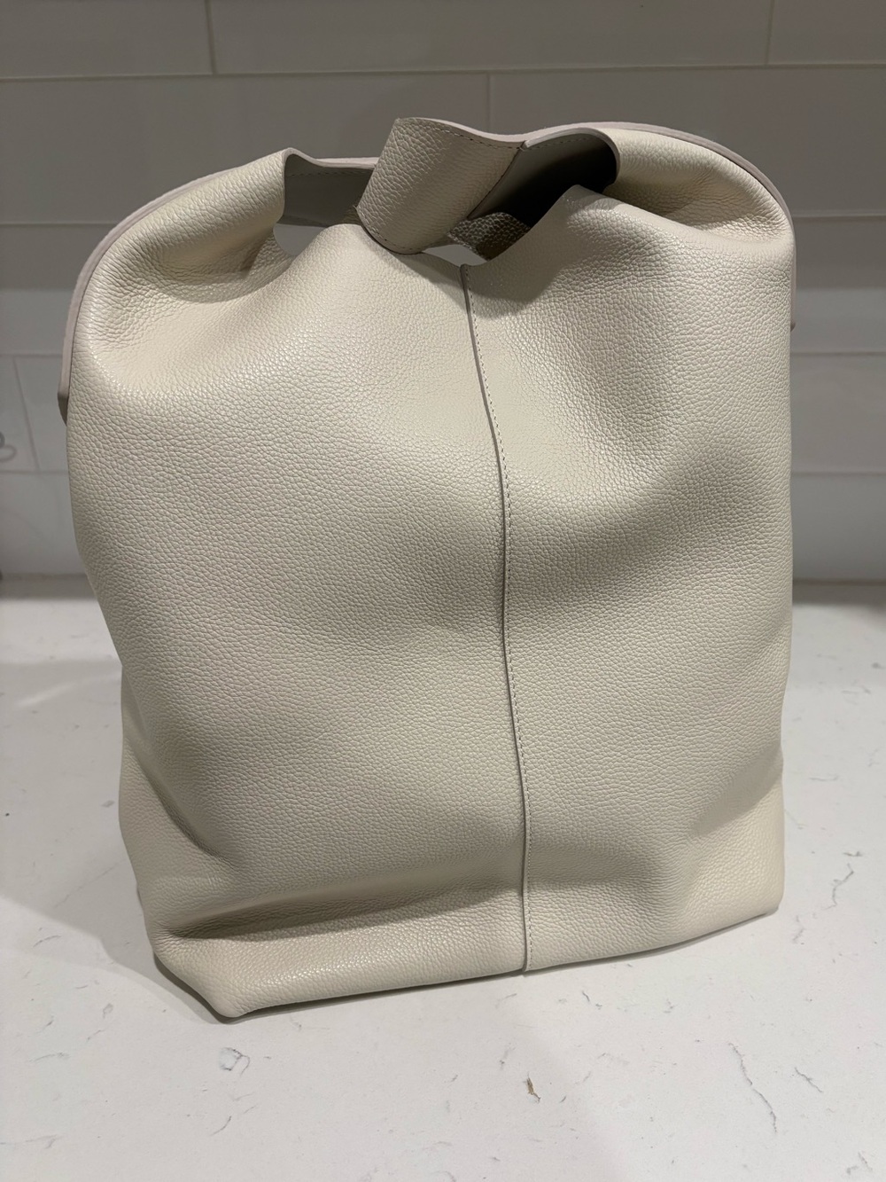 Banana Republic Cream Soft Leather Tote